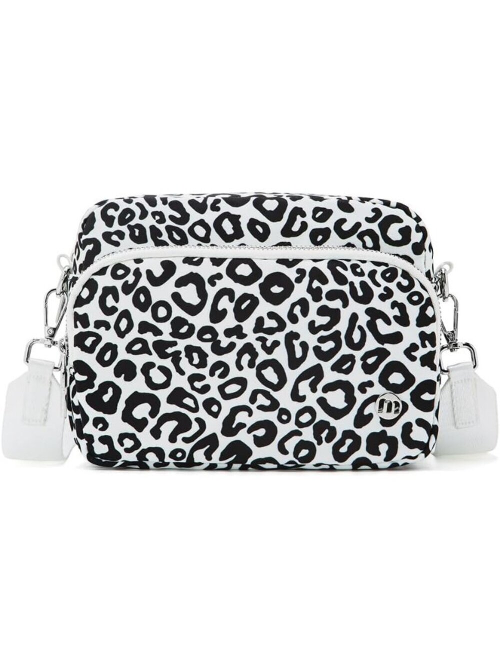 Women's White Leopard Travel Purse Adjustable Strap Casual Mini Crossbody Bag